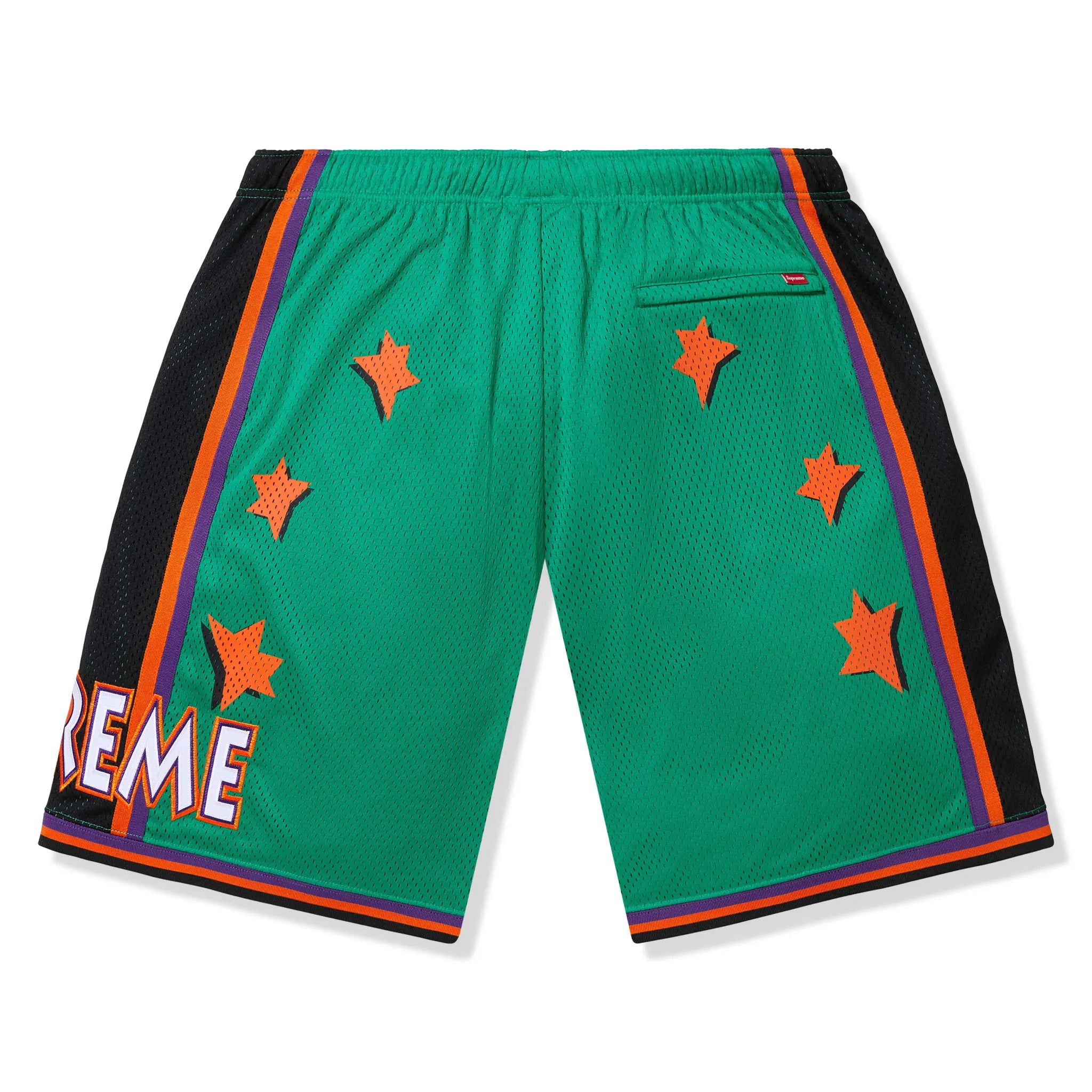 Back View of Supreme All Star Basketball Green Shorts (SS25) SS25SH31-GREEN